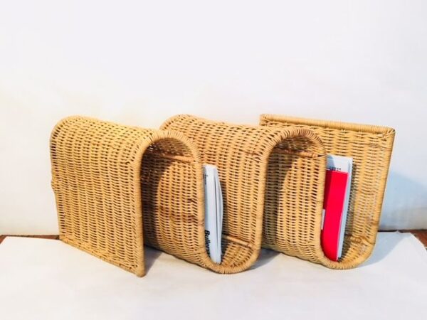 Handmade Rattan Magazine Rack - Image 4