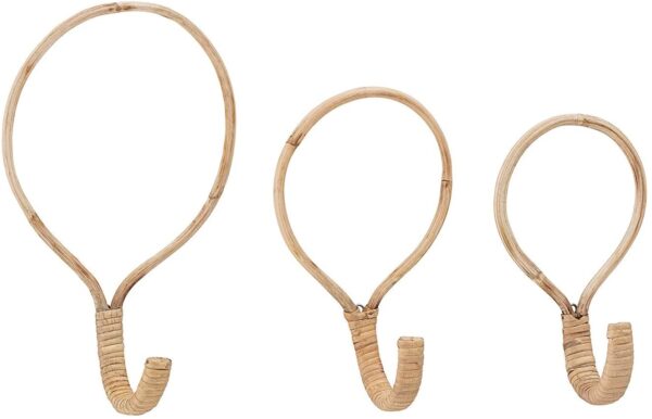 Handmade Rattan Wall Hooks (Set of 4)