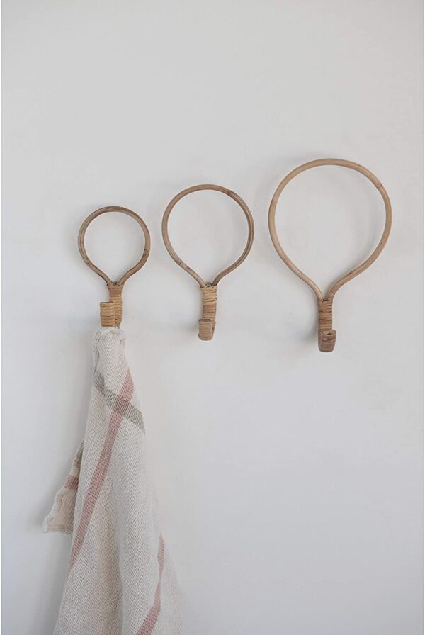 Handmade Rattan Wall Hooks (Set of 4) - Image 3