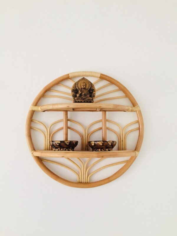 Handmade Rattan Wall Rack | Rattan Wall shelf - Image 2