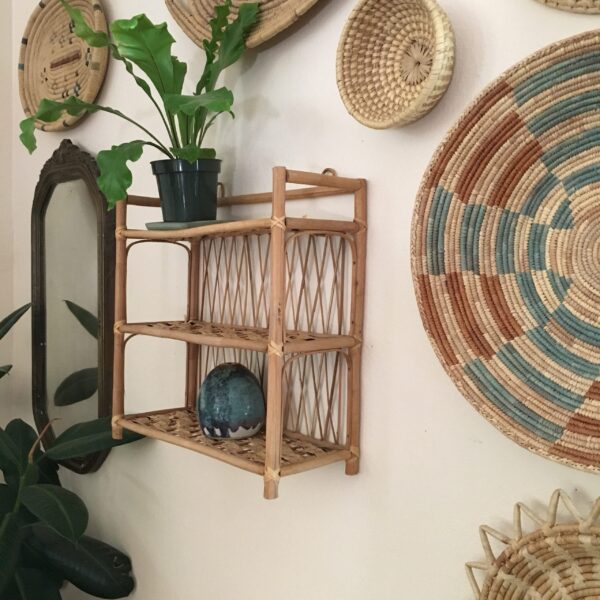 Handmade Rattan Wall Rack | Rattan Wall shelf - Image 3