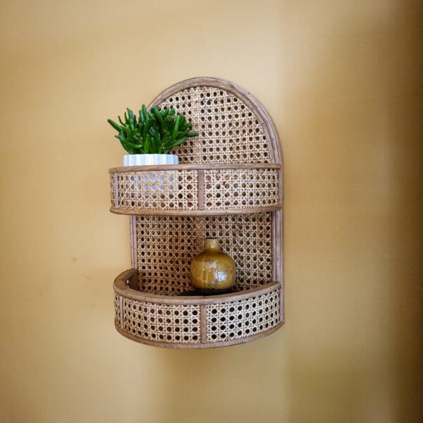 Handmade Rattan Wall Rack | Rattan Wall shelf - Image 4