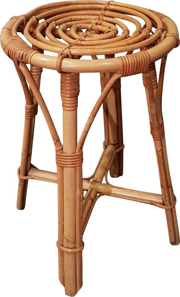 Handmade Rattan Stool - Image 2