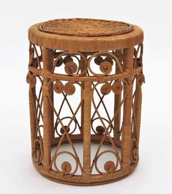 Handmade Rattan Stool - Image 2