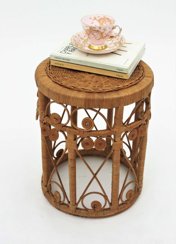 Handmade Rattan Stool - Image 4