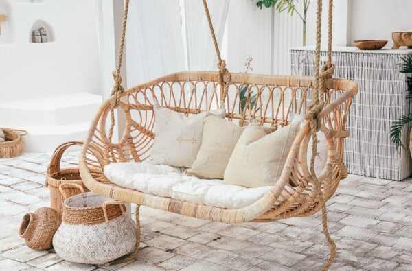 Handmade Rattan Double Swing