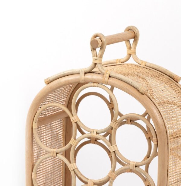 Handmade Rattan Wine Rack - Image 2