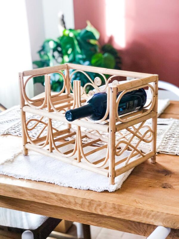 Handmade Rattan Wine Rack - Image 3