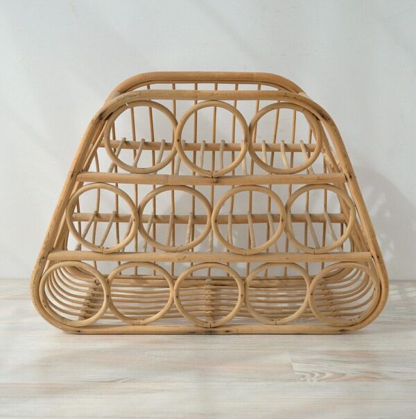 Handmade Rattan Wine Rack - Image 2