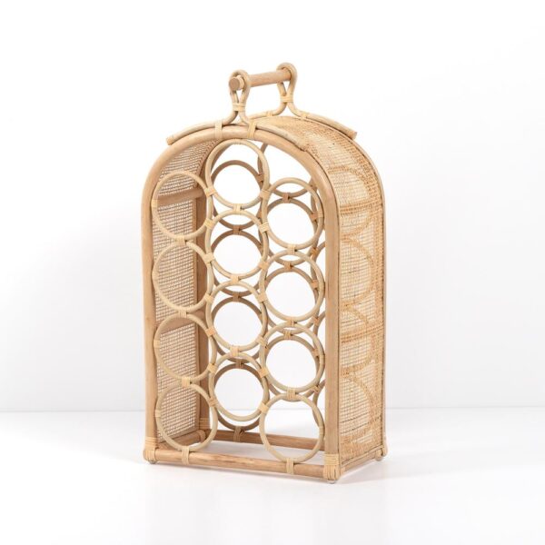 Handmade Rattan Wine Rack - Image 3