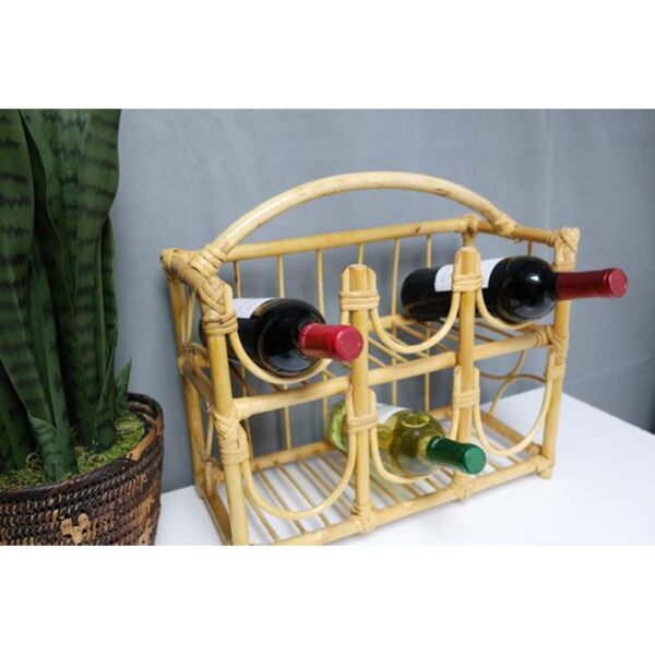 Handmade Rattan Wine Rack - Image 3