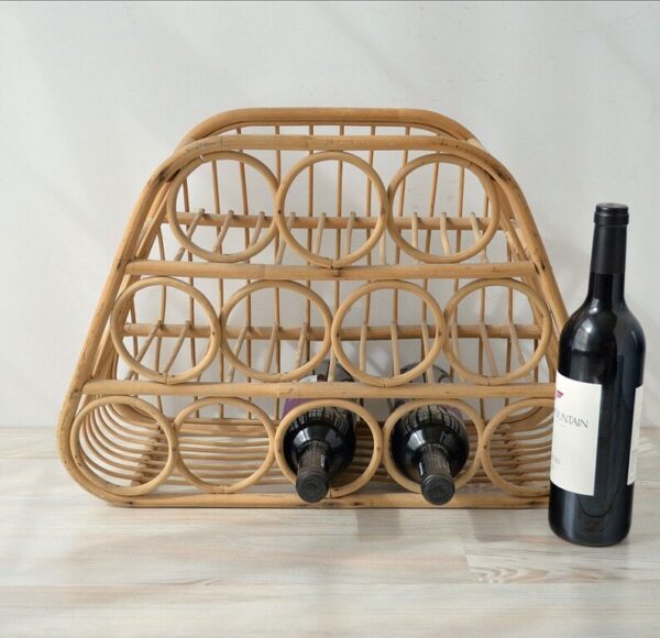 Handmade Rattan Wine Rack - Image 4